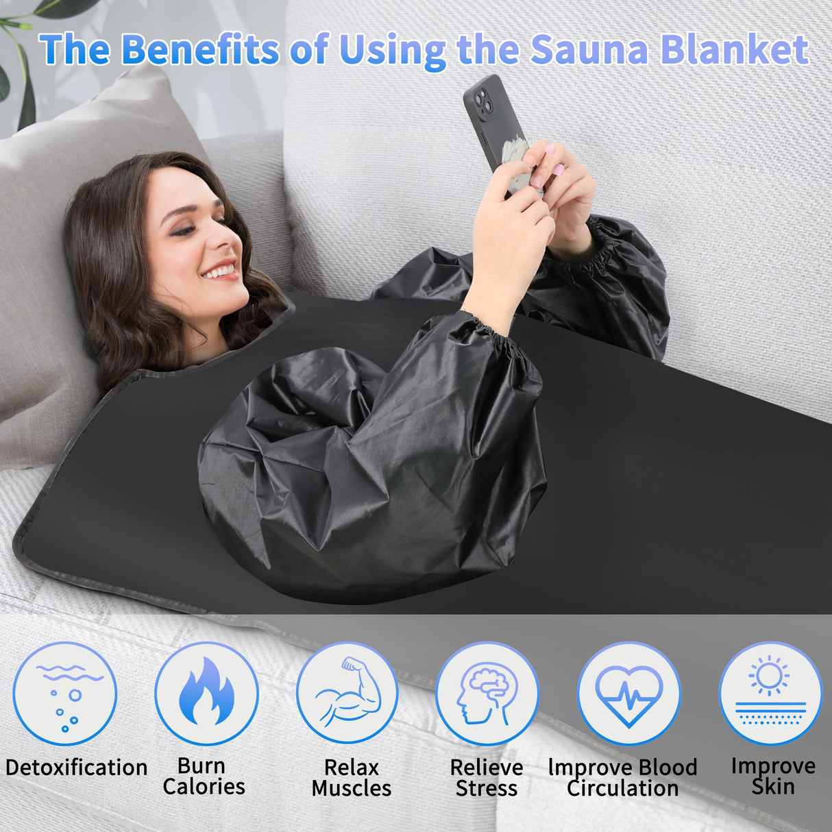 Maonlyking Sauna Blanket,Portable Infrared Sauna Blanket for Home,Detox Your Body and Mind Sauna Blanket,30-60 Minutes Timer, Durable Waterproof Maonlyking
