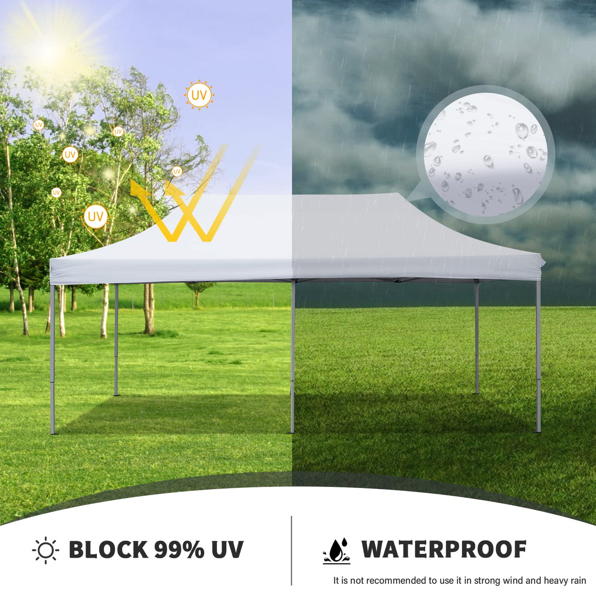 10x20 ft Pop up Canopy Tent, Wonlink Folding Heavy Duty Height Adjustable Shelter Gazebos with Wheeled Bag Wonlink