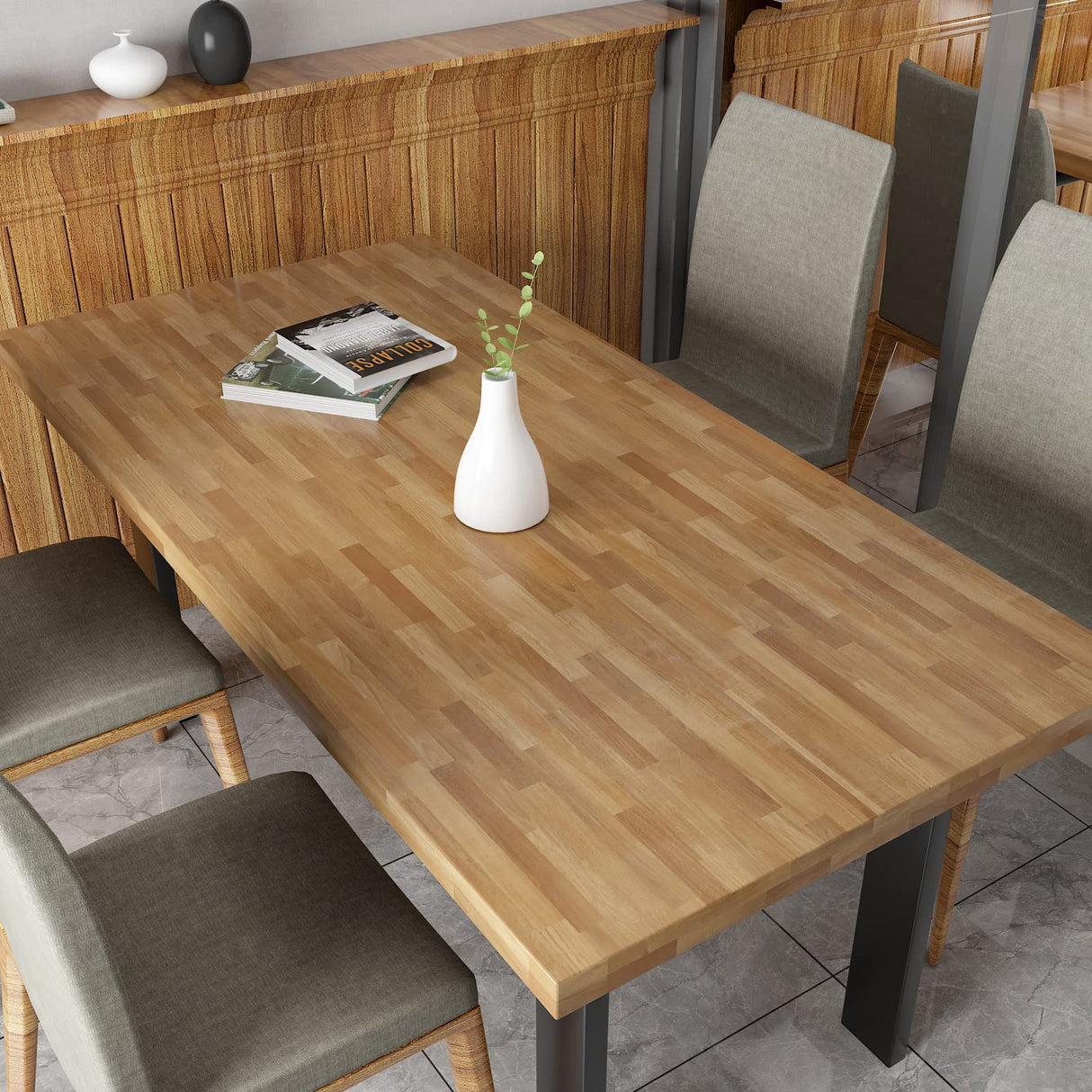 CRE8TIVE Wide 24"x354" Brown Butcher Block Contact Paper for Countertops Waterproof Self Adhesive Wood Peel and Stick Wallpaper Shiplap Wood Panel Look Removable Wallpaper for Bedroom Bathroom Walls CRE8TIVE