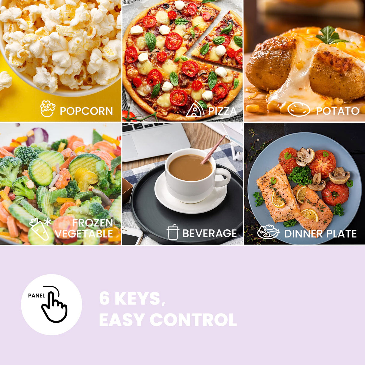 COMFEE CMO-C20M1WB Countertop Microwave Oven, 0.7 cu.ft Small Microwave with 11 power levels,Turntable Reset Function, Speedy Cooking, Weight/Time Defrost, Memory function, Children Lock, 700W COMFEE'