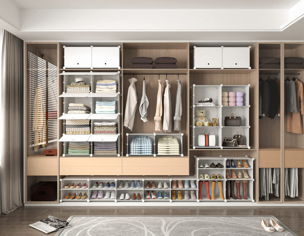 HOMIDEC Shoe Rack, 8 Tier Shoe Storage Cabinet 32 Pair Plastic Shoe Shelves Organizer for Closet Hallway Bedroom Entryway HOMIDEC