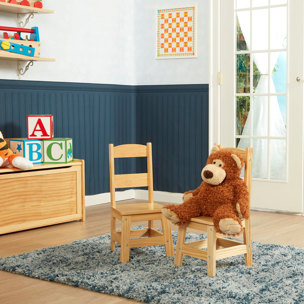 Melissa & Doug Wooden Chairs, Set of 2 - Blonde Furniture for Playroom - Kids Wooden Chairs, Children's Wooden Playroom Furniture Melissa & Doug