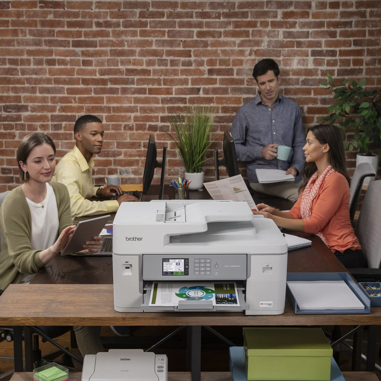 Brother MFC-J6555DW INKvestment Tank Color Inkjet All-in-One Printer with up to 1 Year of Ink in-box1 and 11” x 17” Print, Copy, scan, and fax Capabilities,White Brother