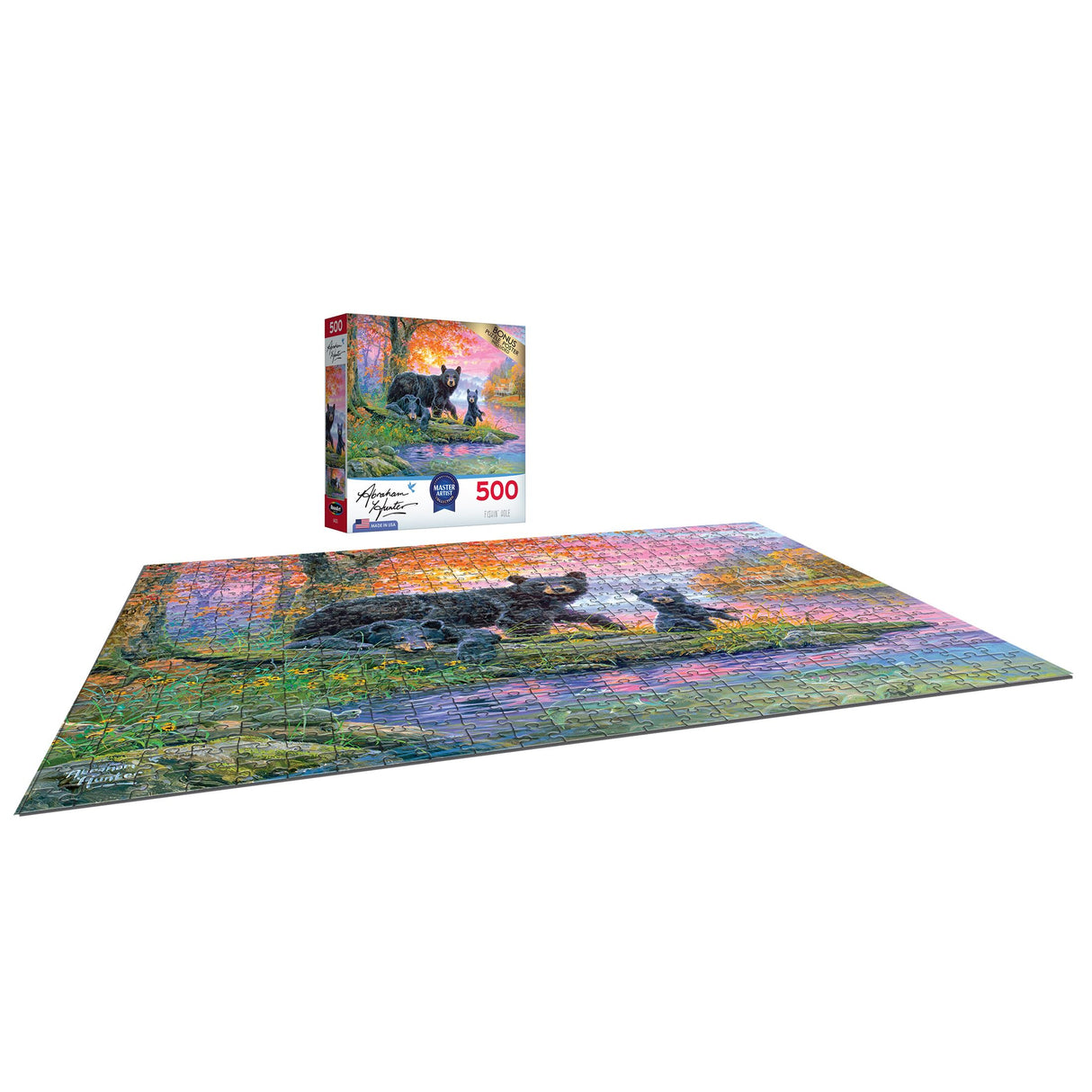 RoseArt - Abraham Hunter - Fishin' Hole - 500 Piece Jigsaw Puzzle for Adults RoseArt