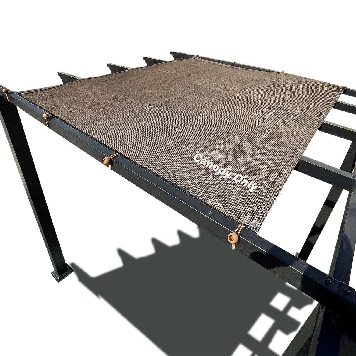 Alion Home Outdoor Pergola Sun Shade Cover Cloth Patio Canopy HDPE Permeable with Grommets (10' x 14', Brown) Alion Home