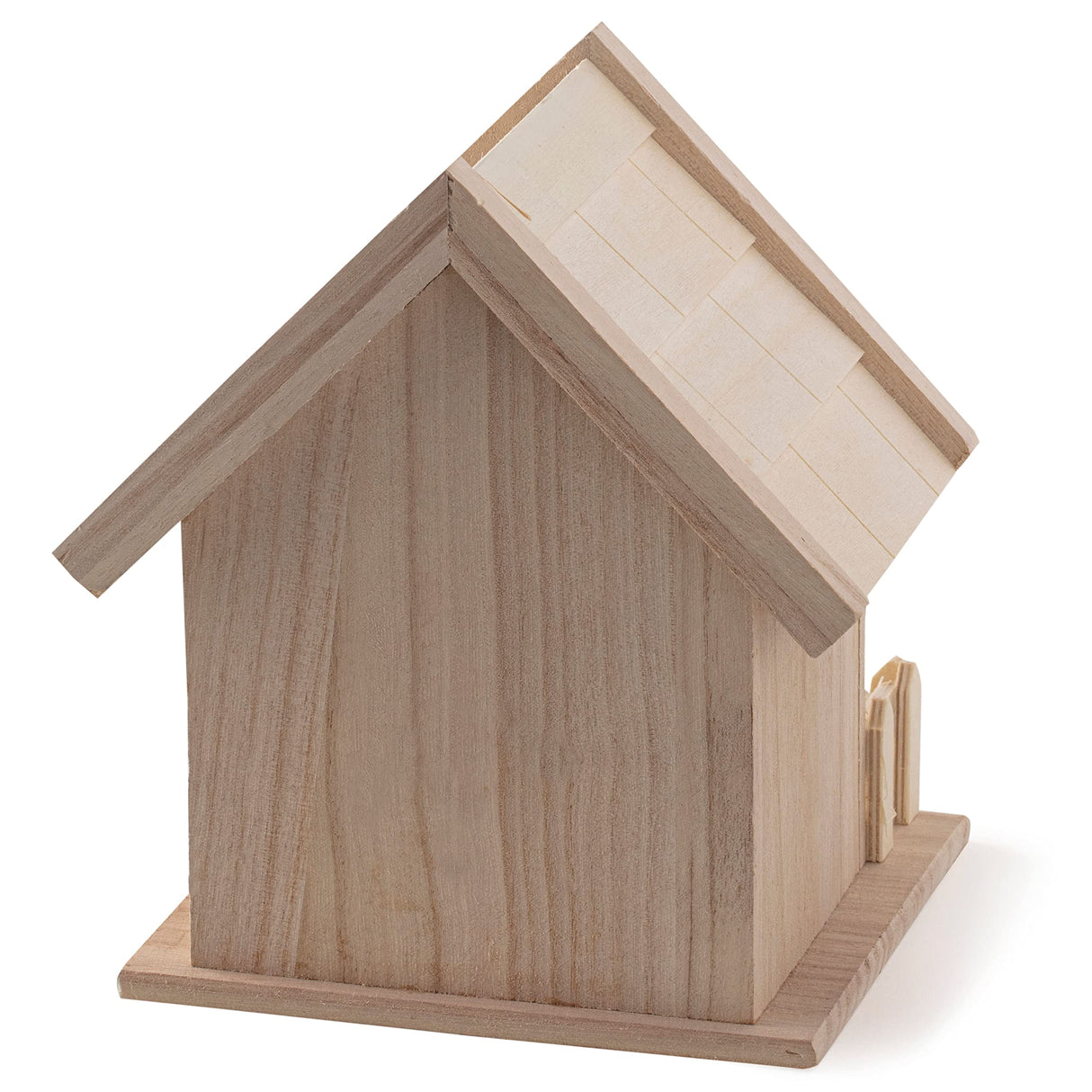 7" Wooden Birdhouse with Fence by Make Market - Unfinished Birdhouse Made of 100% Wood, Outdoor Nesting Boxes - Bulk 8 Pack Make Market