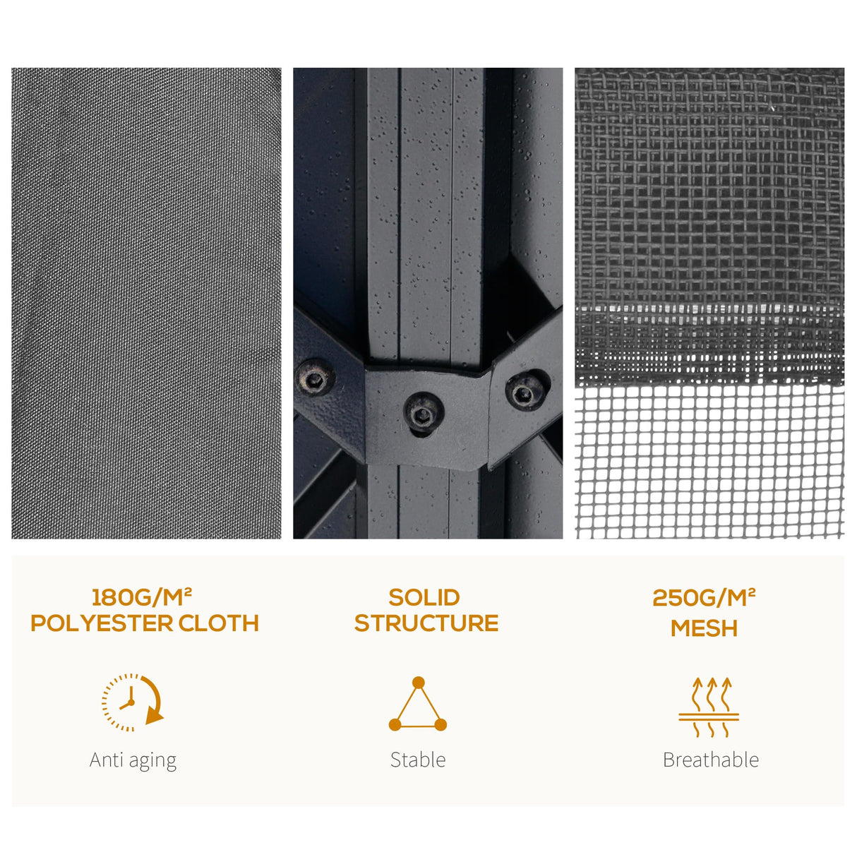 Outsunny 10' x 12' Hardtop Gazebo with Curtains and Netting, Permanent Pavilion Metal Double Roof Gazebo Canopy with Aluminum Frame and Hooks, for Garden, Patio, Backyard, Charcoal Gray Outsunny