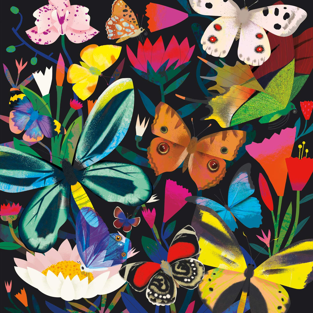 Mudpuppy Butterflies Illuminated 500 Piece Glow in the Dark Family Puzzle from Mudpuppy - 20" x 20" Glow in the Dark Puzzle, Perfect Family Activity, Ages 8+ Mudpuppy