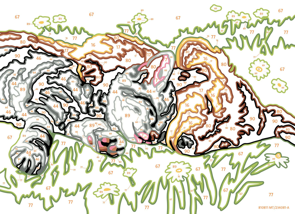 Ravensburger CreArt Sleeping Cat & Dog Paint by Numbers Kit | Easy-to-Use for Kids | Perfect for Home Decor | Ideal Gift for Aspiring Artists - Ages 7 & Up Ravensburger