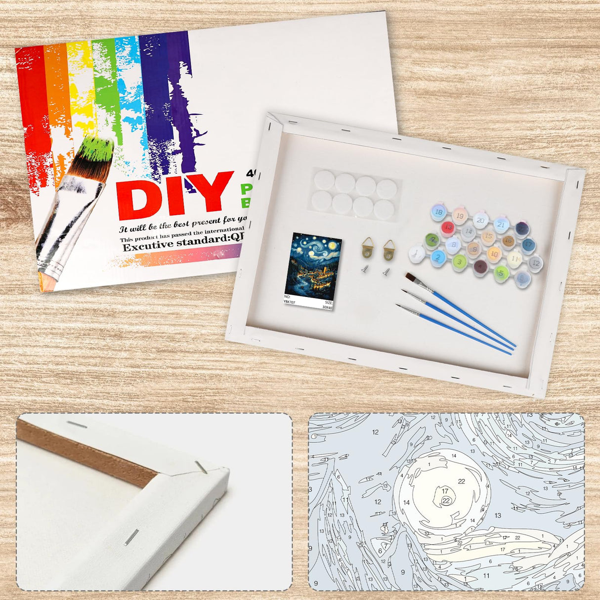Lxmsja Moon Paint by Numbers Kit for Adults, Forest Acrylic Paint by Numbers for Adults Beginner, DIY Craft Supplies Oil Painting Kits for Home Wall Decor 12x16 inch (Framed) Lxmsja