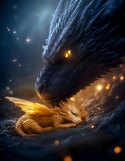 5D Dragon Diamond Painting Kits for Adults, Dragon Diamond Art Kits for Adults Beginner, DIY Full Drill Diamond Dot Gem Painting for Home Wall Decor 12x16inch