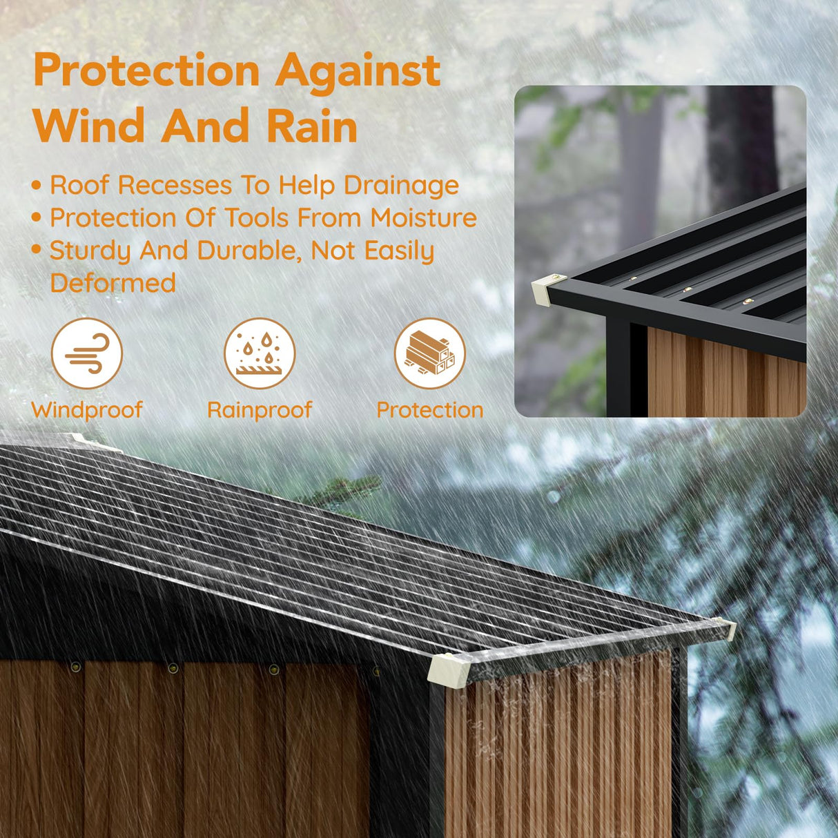 Panovue 6X4FT Garden Storage Shed with Frame Floor & Lockable Door,Steel Tool Shed with 1 Clear Window, Anti-Corrosion Metal Shed for Backyard Patio Lawn (Light Wood Grain) Panovue