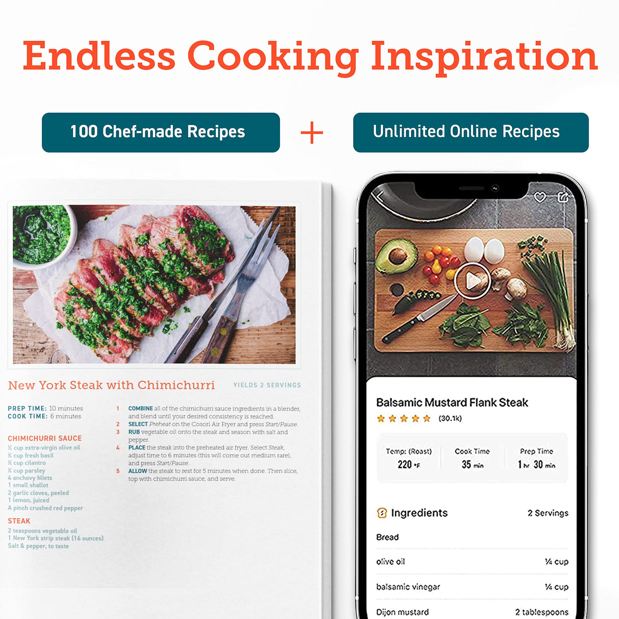 COSORI 12-in-1 Air Fryer 5.8QT, Toast, Bake, Nutrition Facts for 100+ In-App Recipes, AdaptIQ Tech Fast Cook, for Main & Side Dishes, Snacks, Leftovers, Detachable Square Basket, Dishwasher Safe COSORI