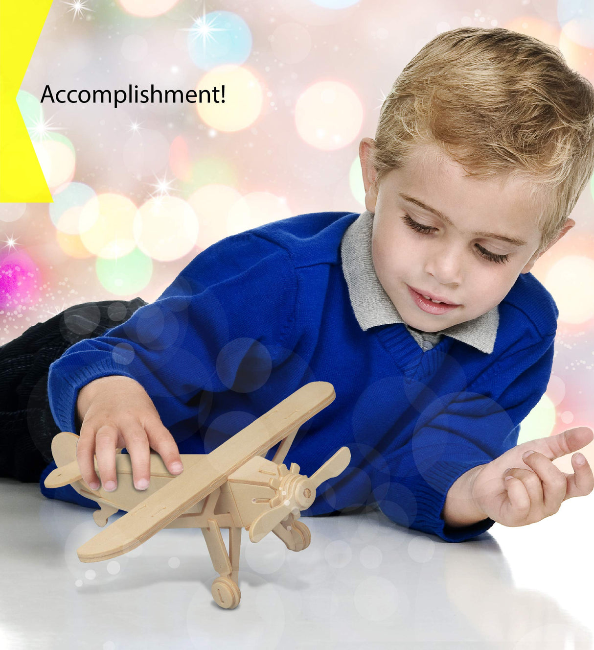 Puzzled Wooden Airplane Model Kits - Water Plane, Spirit of St. Louis, Nieuport 17 & Tri-Plane 3D Wooden Puzzles Set, Educational Adults & Kids Toys DIY Airplane Kit Assembly Planes to Build - 4 Pack Puzzled