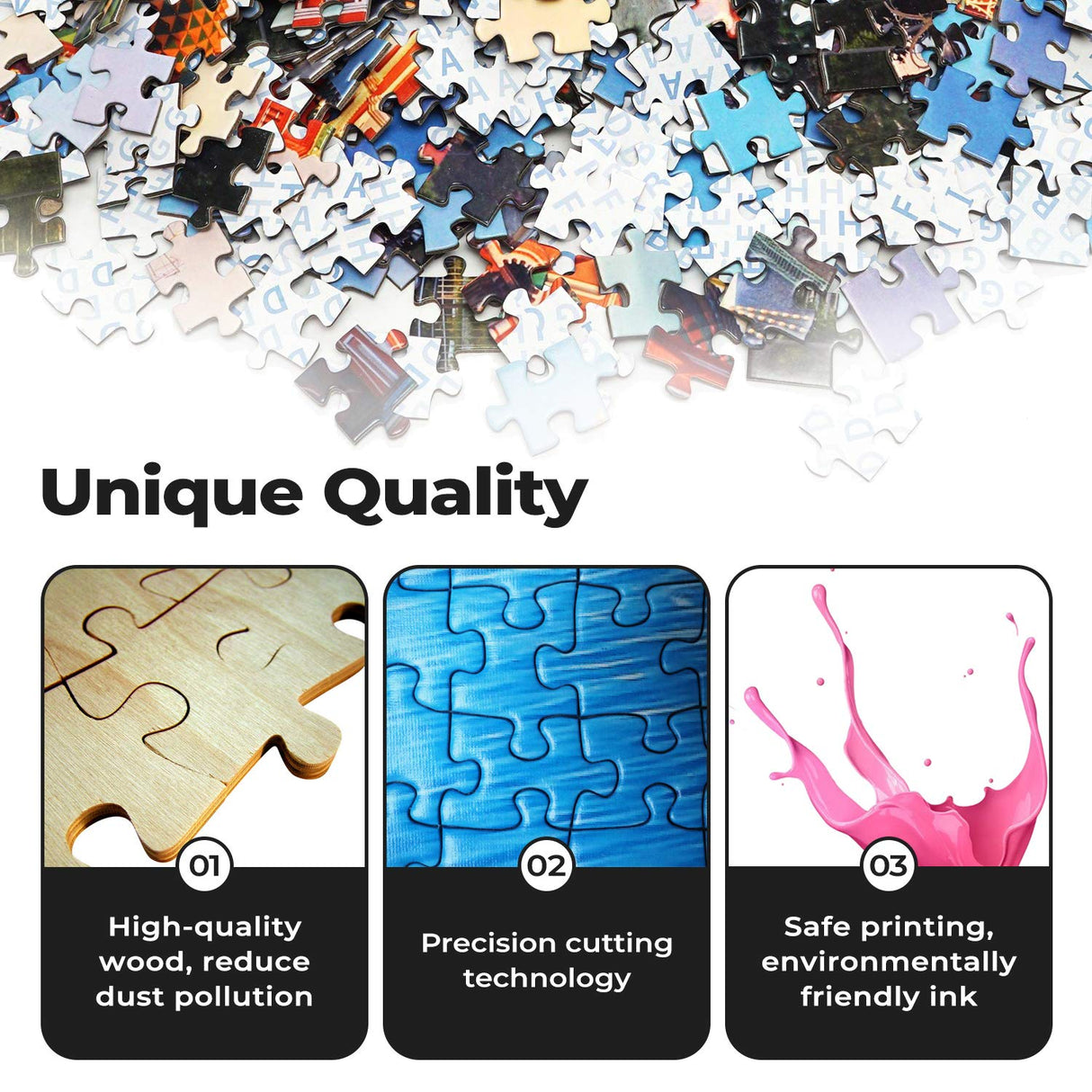 1000 Piece Jigsaw Puzzle for Adults - Tiger and Skull Puzzle - Wooden Puzzle - for Adults Teens Educational Toys Gifts(29.5x19.7 Inches) Buhoet