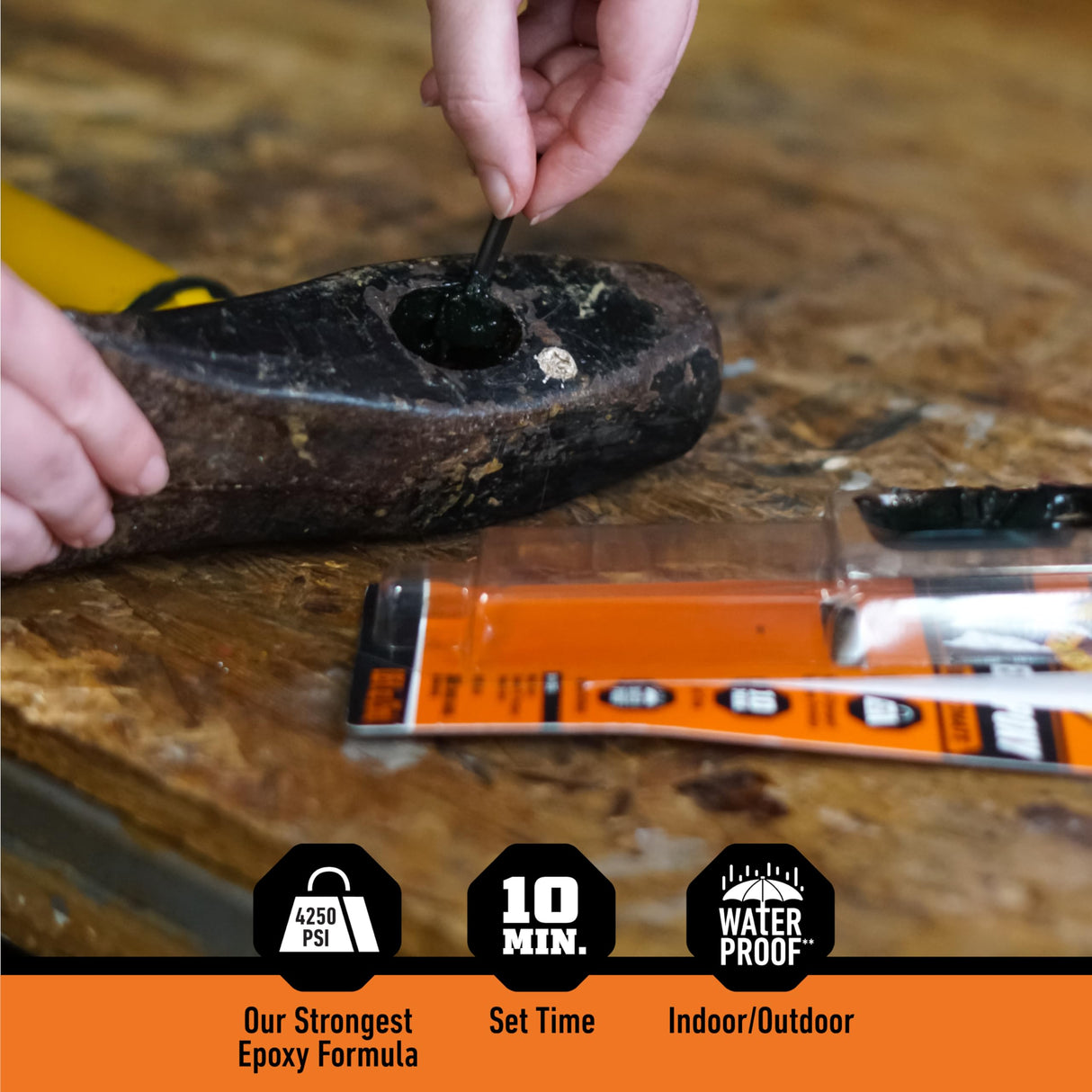 Gorilla Epoxy Ultimate, Waterproof, 10 Minute Set, Permanent Bond, Dries Black, 0.85oz Syringe (Pack of 1) Gorilla