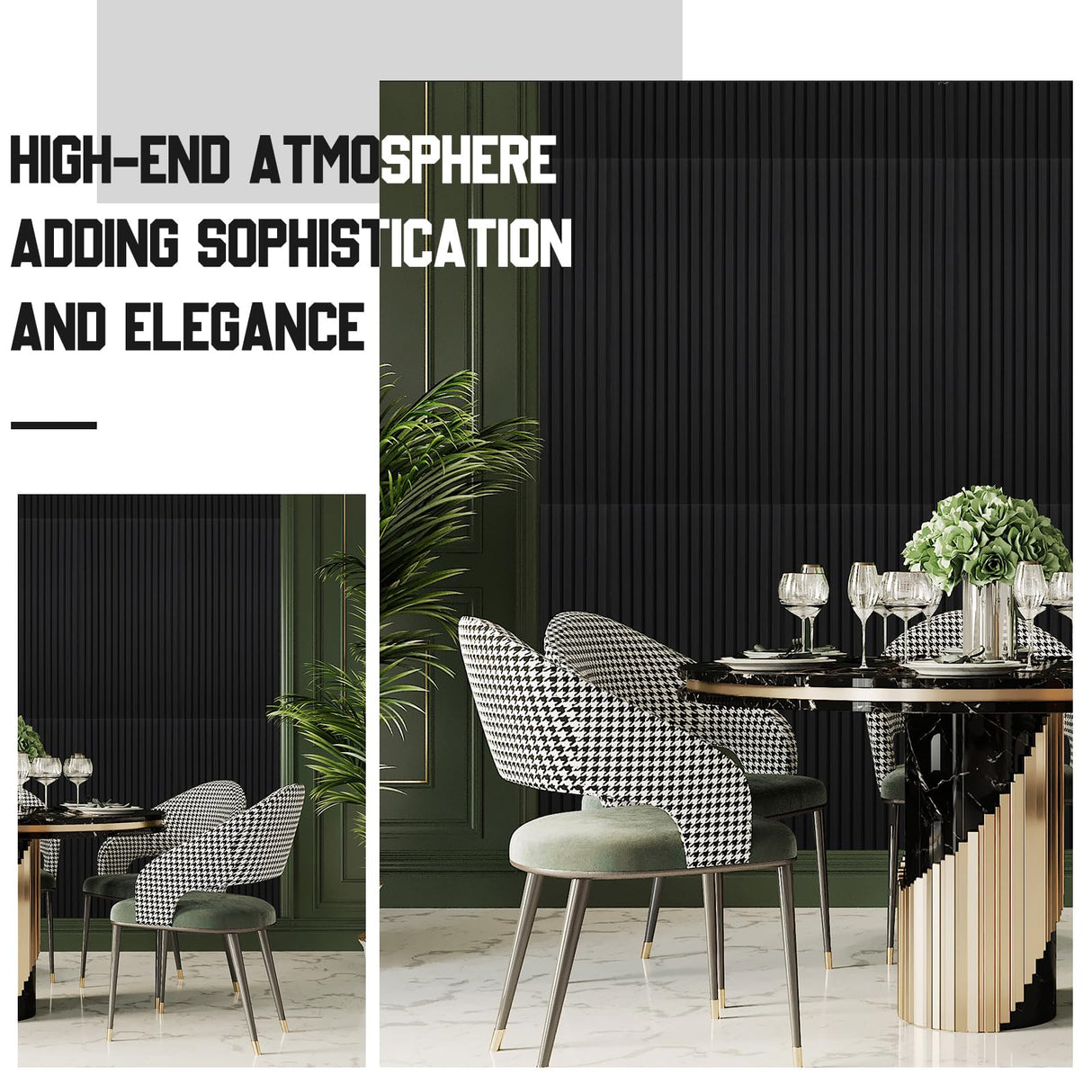 Frienda 6 Pcs 47.2 x 23.6 Inch Acoustic Wood Wall Panels Decorative Soundproof Wall Panels 3D Slat Wood Panels for Home Office Cinema Interior Wall Frienda