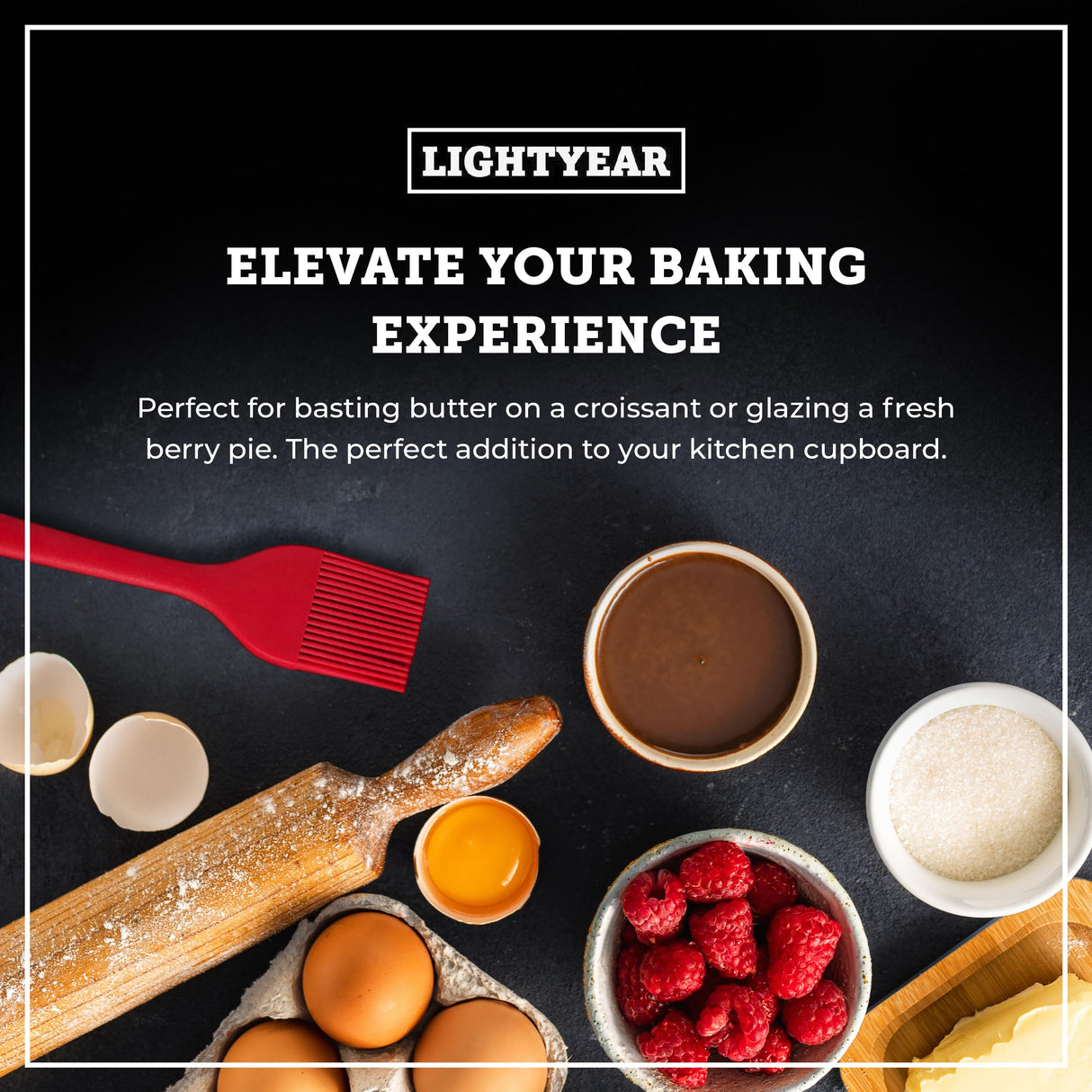 Lightyear Silicone Basting Pastry Brush Set (2 Pcs) ❘ 450°F Heat Resistant Oil Brush for Your Kitchen - Ideal For BBQ’s, Baking & Cooking | 100% Food Grade Silicone - BPA Free & Dishwasher Safe (Red) Lightyear