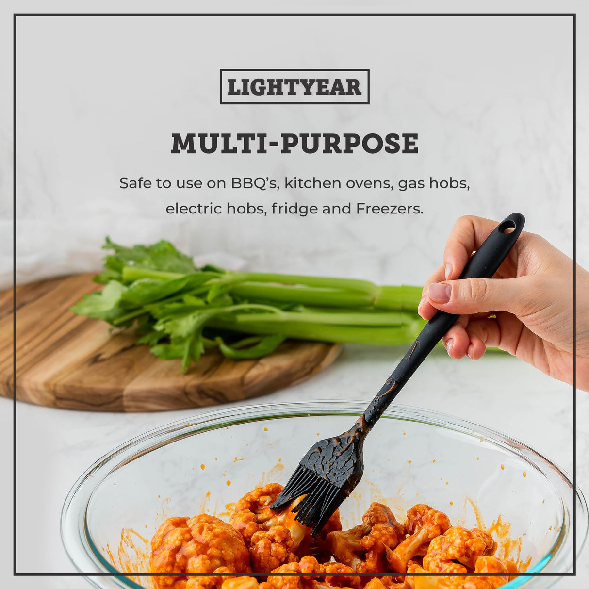 Lightyear Silicone Basting Pastry Brush Set (2 Pcs) ❘ 450°F Heat Resistant Oil Brush for Your Kitchen - Ideal For BBQ’s, Baking & Cooking | 100% Food Grade Silicone - BPA Free & Dishwasher Safe (Red) Lightyear