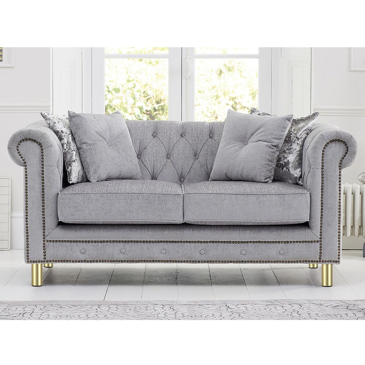 Sumnacon 4PCS Aluminium Alloy Furniture Legs - Round Adjustable Sofa Legs Furniture Cabinet Legs, 2 Inch Funiture Feet for Cabinet Desk Table Chair Sofa Bed, Gold Sumnacon