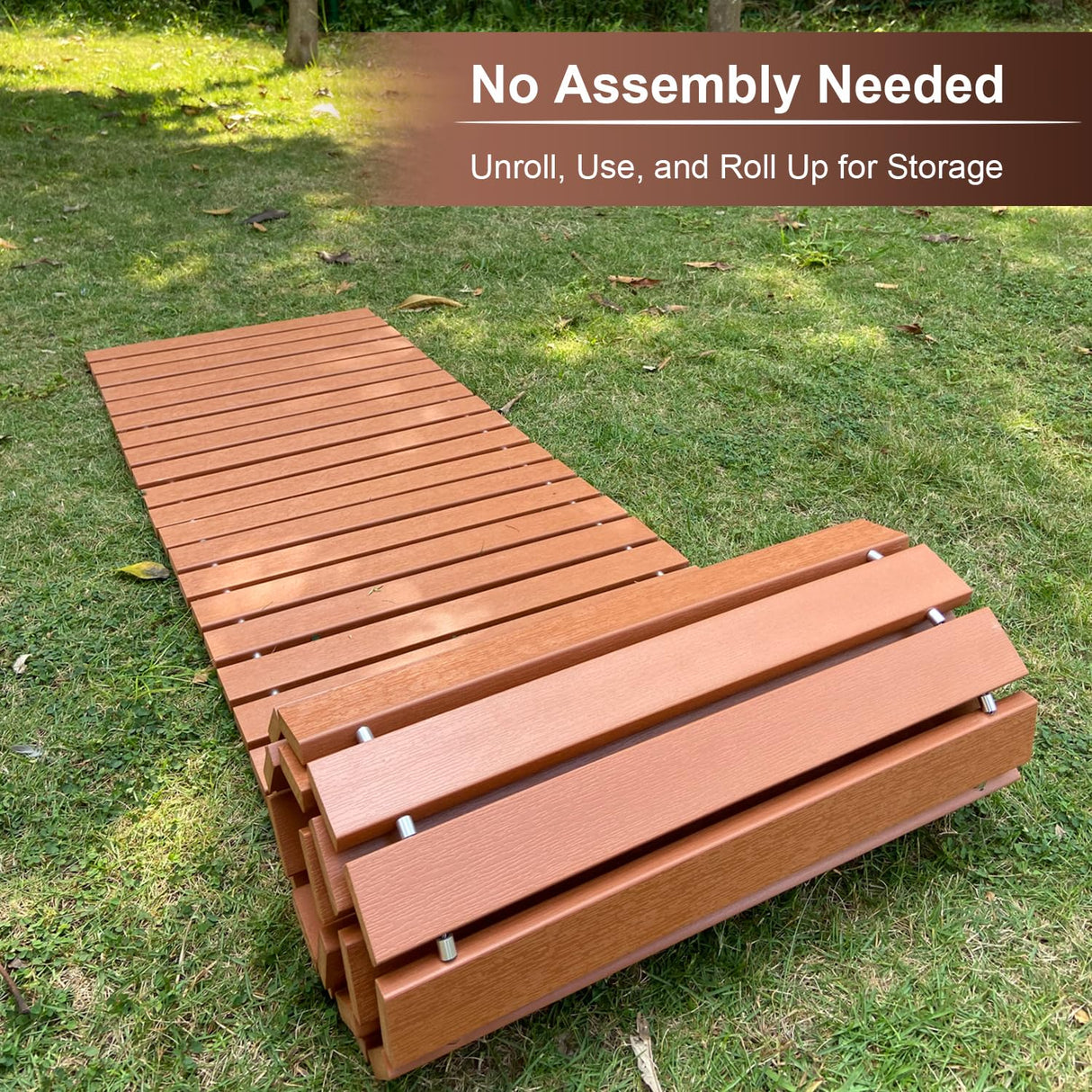 i frmmy Garden Pathway Walkway, PS Wood Outdoor Easy Roll-Out Path, PS Wooden Rollout (8'L x 18" W) i frmmy