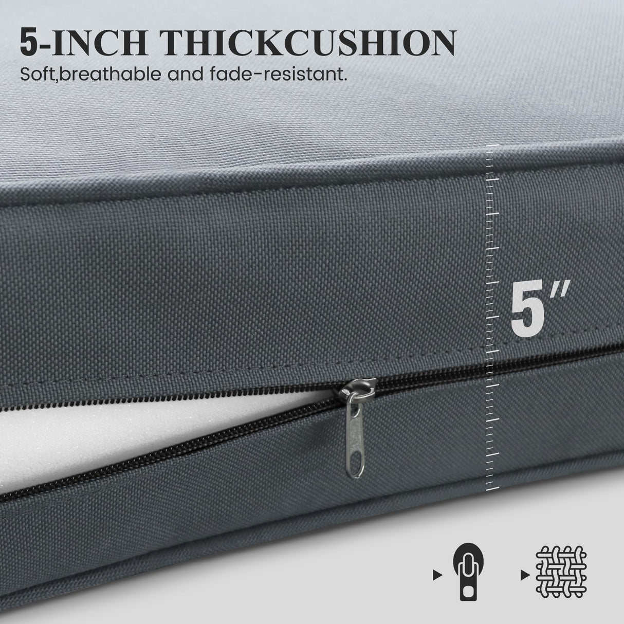 VONZOY Aluminum Patio Furniture Set, Grey Metal Outdoor Furniture Set,6 Piece Patio Furniture Set with Waterproof Covers for Backyard Garden VONZOY