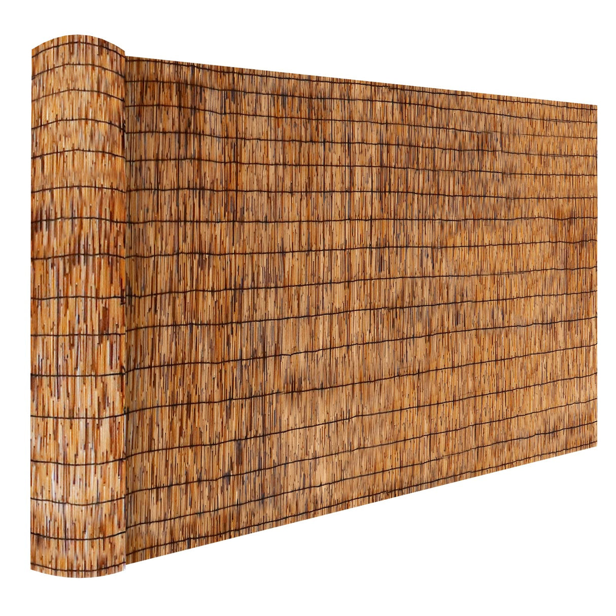 Tgzwme Natural Reed Fencing Rolls,5.5FT X 16.4FT Reed Screen Curtain Balcony Reed Fence Bamboo Screen Fencing for Outdoor Backyard Patio(Brown) Tgzwme