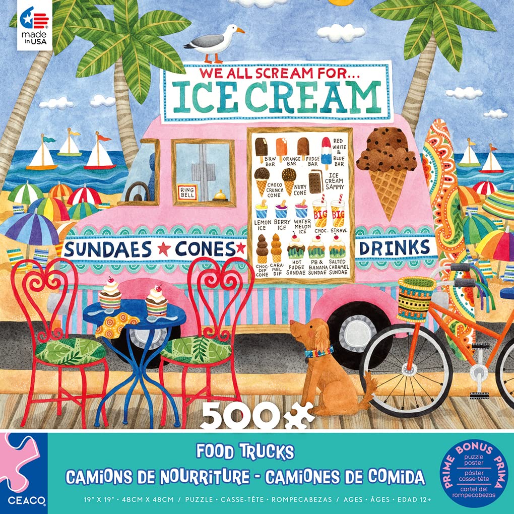 Ceaco - Food Trucks - Ice Cream Truck II - 500 Piece Jigsaw Puzzle Ceaco