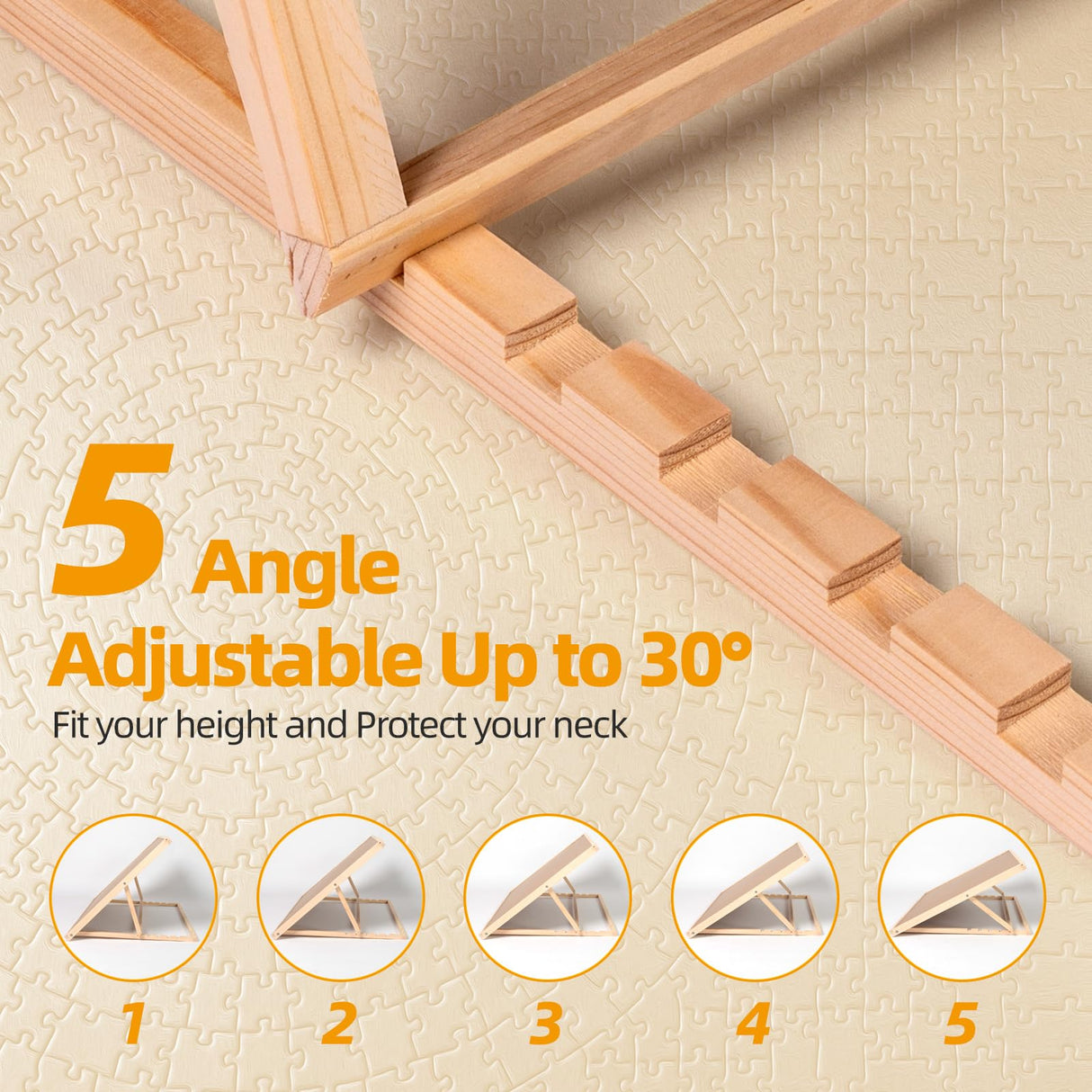 Pulchra 1000PCS Wooden Jigsaw Puzzle Board with Adjustable Bracket Portable Puzzle Table | Puzzle Organizer Boards Storage Accessories for Adults