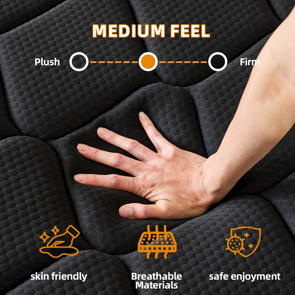 Nocavellis Twin Mattress 10 Inch Twin Size Mattresses in a Box Spring Hybrid Twin Bed Memory Foam Mattress Comfort Breathable Fabric Cooling Gel Pressure Relief, Medium Firm Nocavellis