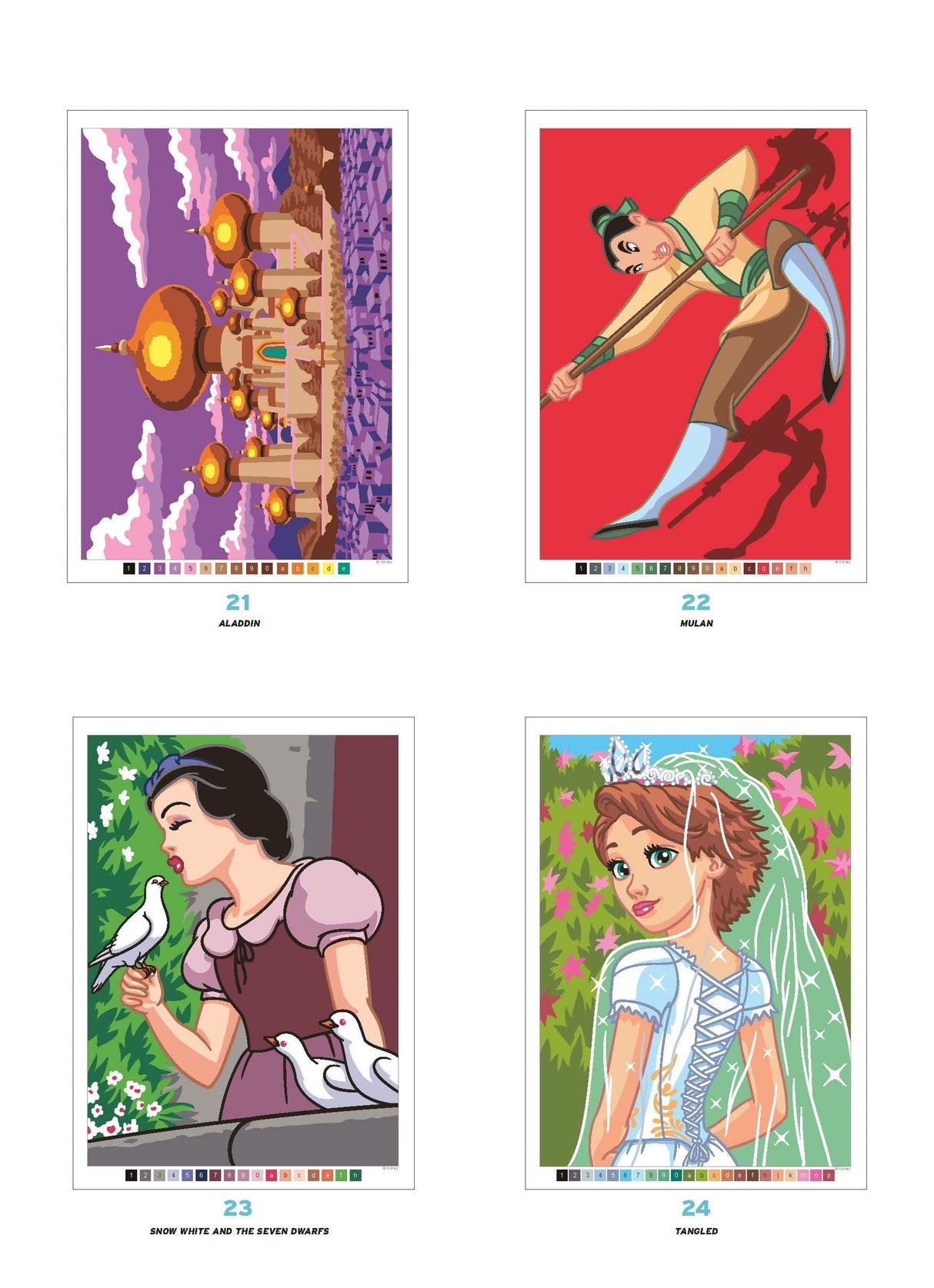 Mystery Colouring - Princesses: Reveal iconic Disney characters with colour by number WoodArtSupply