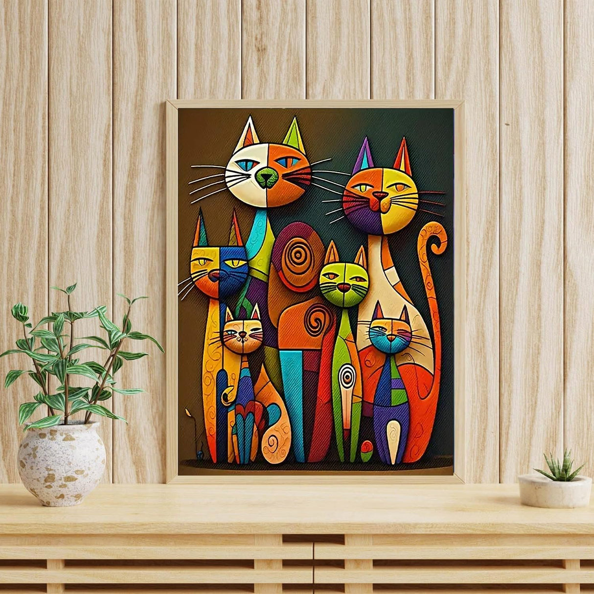 mrpwnle Cat Diamond Painting Kits for Adults Beginners, DIY Cute Cat Diamond Art Kits for Adults 5D Full Drill Diamond Art Dots Gem Paintings Kit for Festival Home Wall Decor 12x16inch mrpwnle
