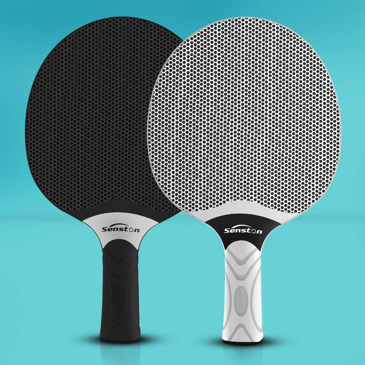 Senston Table Tennis Rackets Set,Professional Ping Pong Paddle Set for 4 Players, Composite Rubber Table Tennis Paddles, Indoor or Outdoor Games. Senston