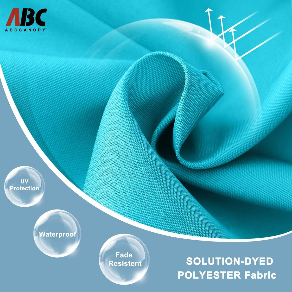 ABCCANOPY Durable Solar Led Patio Umbrellas with 32LED Lights 9FT (Turquoise) ABCCANOPY