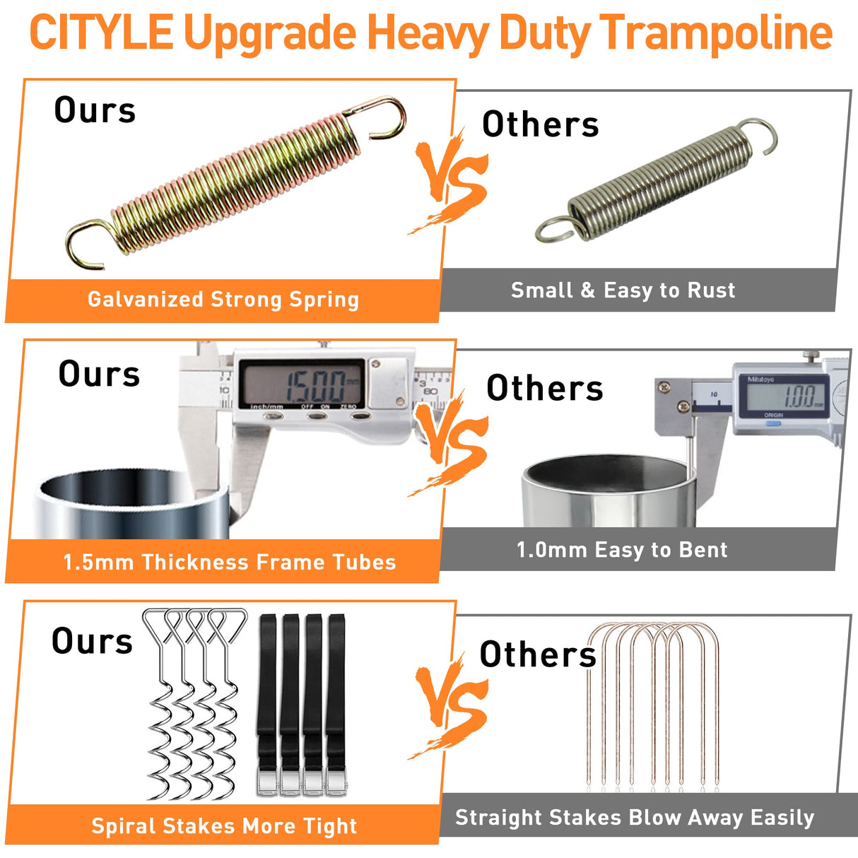 CITYLE 1500LBS 16FT Tranpoline for Kids and Adults Tranpoline with 6 Wind Stakes, Safety Enclosure Net, Basketball Hoop, Ball and Ladder, Heavy Duty Outdoor Recreational Tranpolines, Black CITYLE