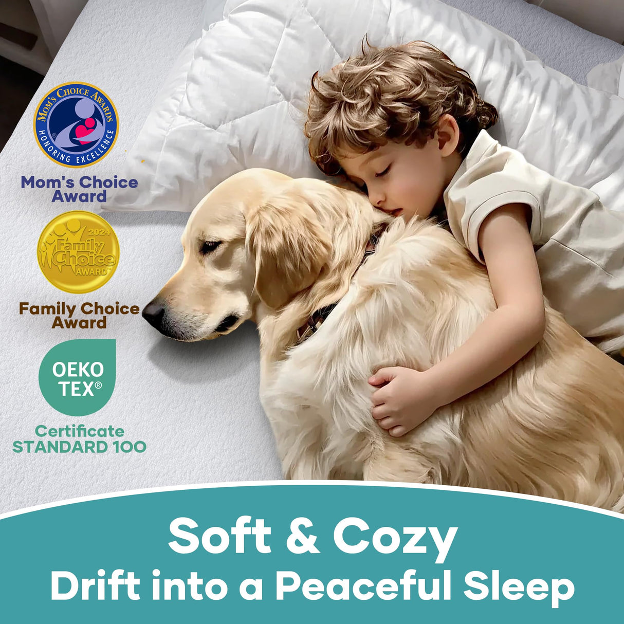 OhGeni 100% Waterproof Mattress Protector, King Size, Fitted Sheet with Deep Pockets, 6''-18'', Premium Noiseless Breathable Soft Material, Mattresses Cover for Bed OhGeni