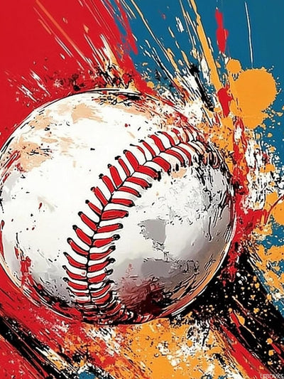 UIBDVKS Baseball Diamond Art Painting Kits for Adults, Sports 5D Diamond Painting for Adults Beginners DIY Full Drill Round Art Gems for Home Wall Decor 12x16 INCH