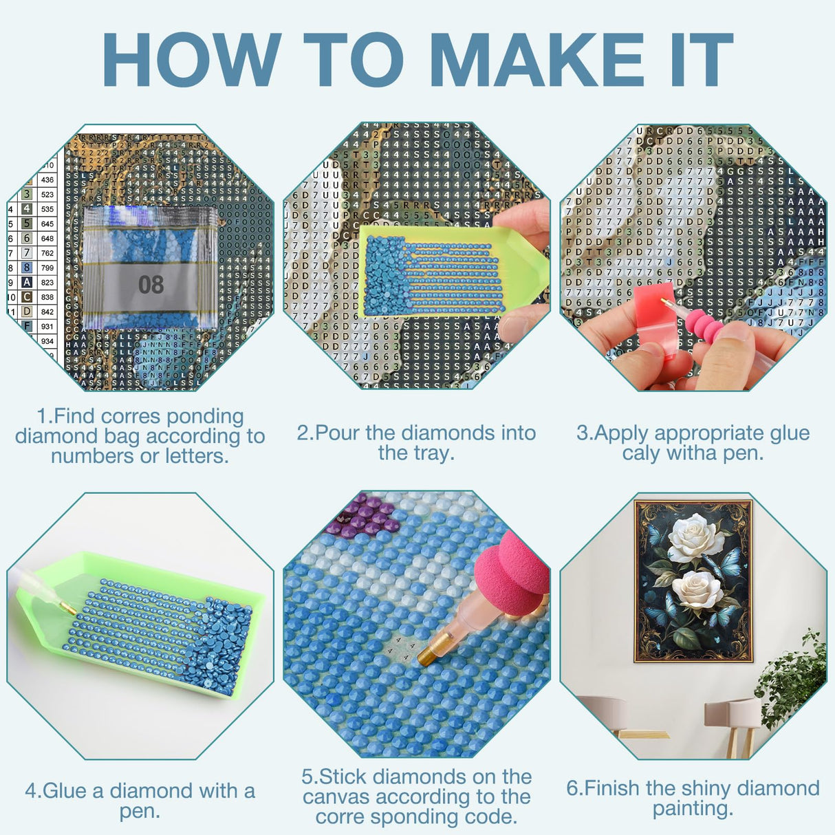 MEIYUDA Flowers Diamond Painting Kits for Adults, Butterfly Rose Diamond Art Kits for Adults Beginners, DIY Full Diamond Art Painting Kit for Present Home Wall Decor 12x16 Inch MEIYUDA