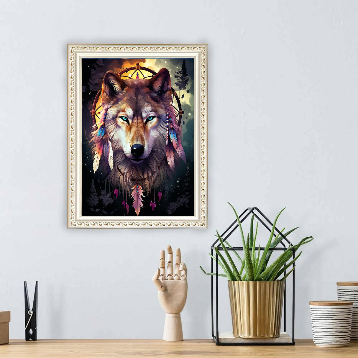Eiflow Diamond Craft Painting Art Kits for Adults Wolf, Paint by Diamond Gem Art Kits Full Drill Embroidery Mosaic Making (12"x16") Eiflow