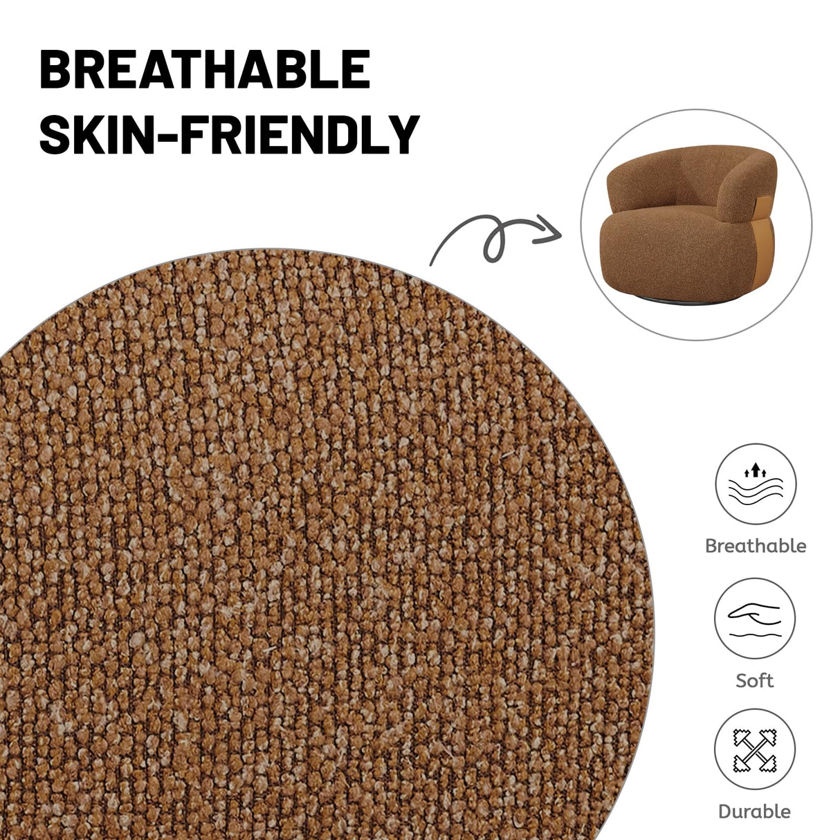 CABAUSPWM Swivel Accent Chair Set of 2, 360° Swivel Barrel Chair for Living Room, Reading Chair for Bedroom, Modern Round Accent Arm Chairs Club Chair for Nursery Living Room CABAUSPWM