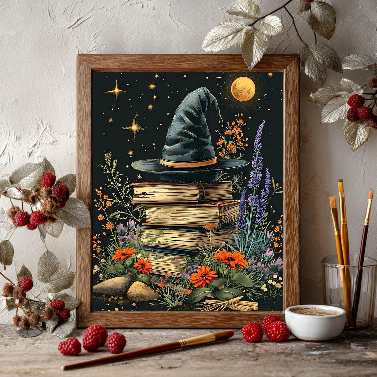 CRZMODE Halloween Paint by Numbers Kit for Adults, Book Paint by Numbers for Adults, Acrylic Painting Crafts for Home Decor Gift (16x20inch) CRZMODE