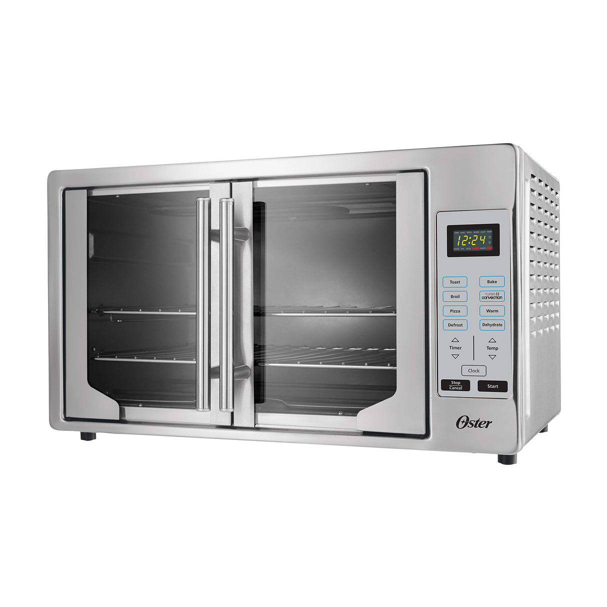 Oster Convection Oven, 8-in-1 Countertop Toaster Oven, XL Fits 2 16" Pizzas, Stainless Steel French Door Oster