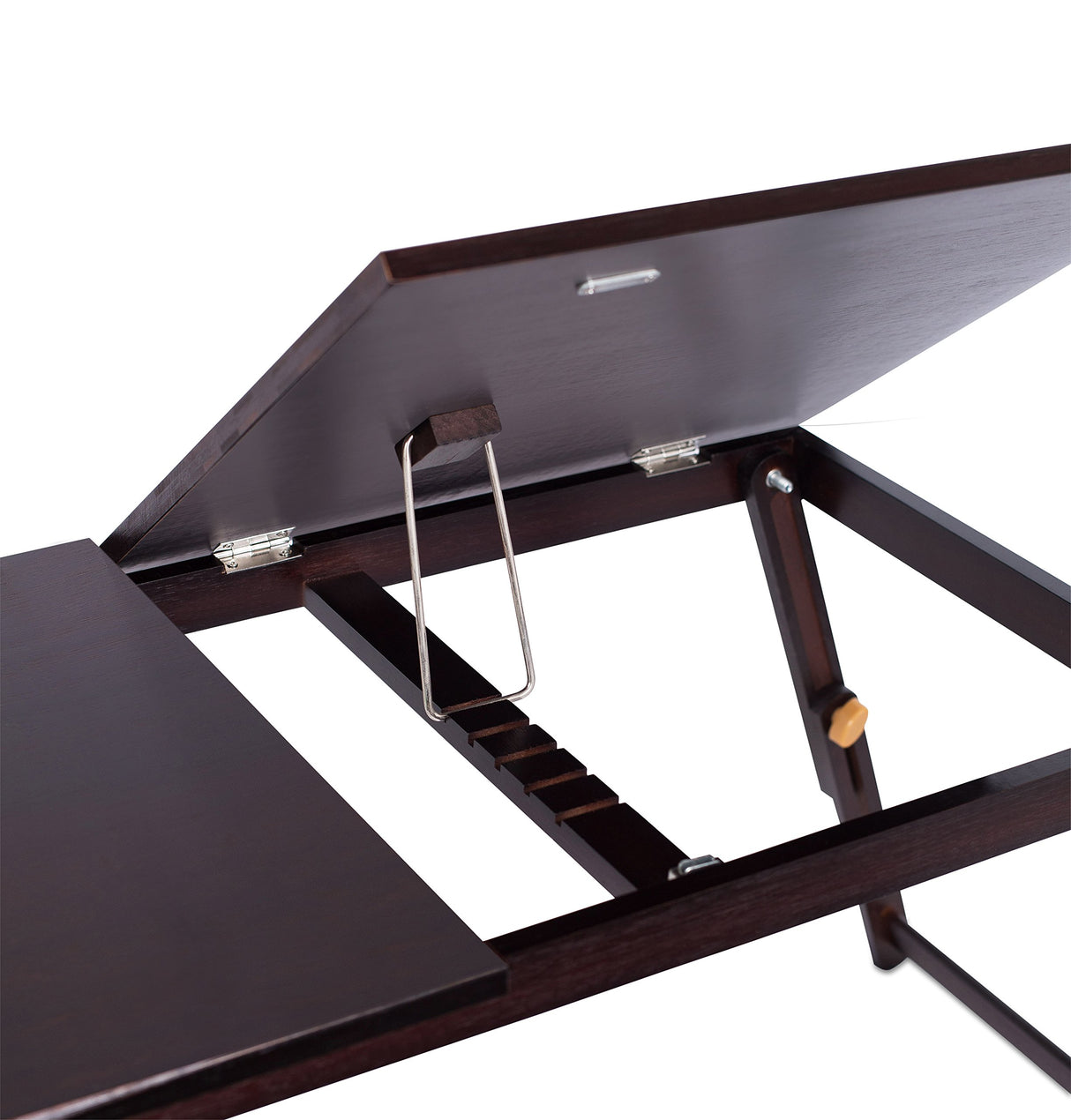 Sofia + Sam Bamboo Lap Tray with Adjustable Tilt Surface | Wooden with Folding Legs and Pullout Drawer | Fits Laptops Up to 15" | Walnut Brown | Foldable Serving Bed Tray | Computer Lap Tray Sofia + Sam