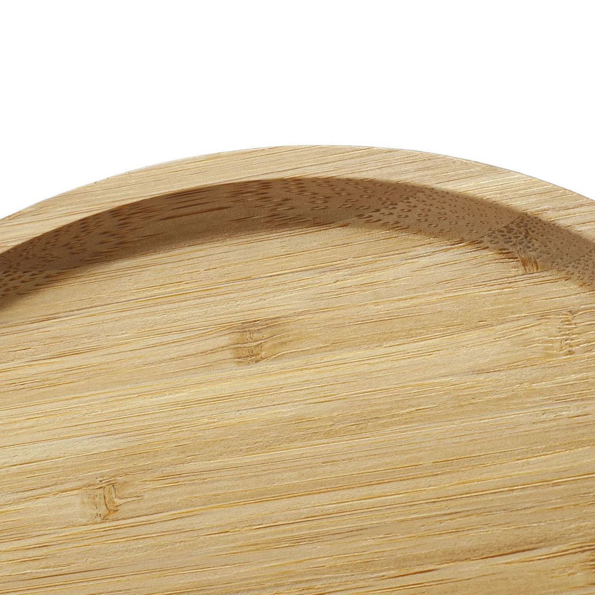 Bamboo Serving Platter, Round Wood Tray, Wooden Serving Tray, Fruit, Bread, Salad Plate, Round Wood Charcuterie Board (13.8 inch) YANGQIHOME
