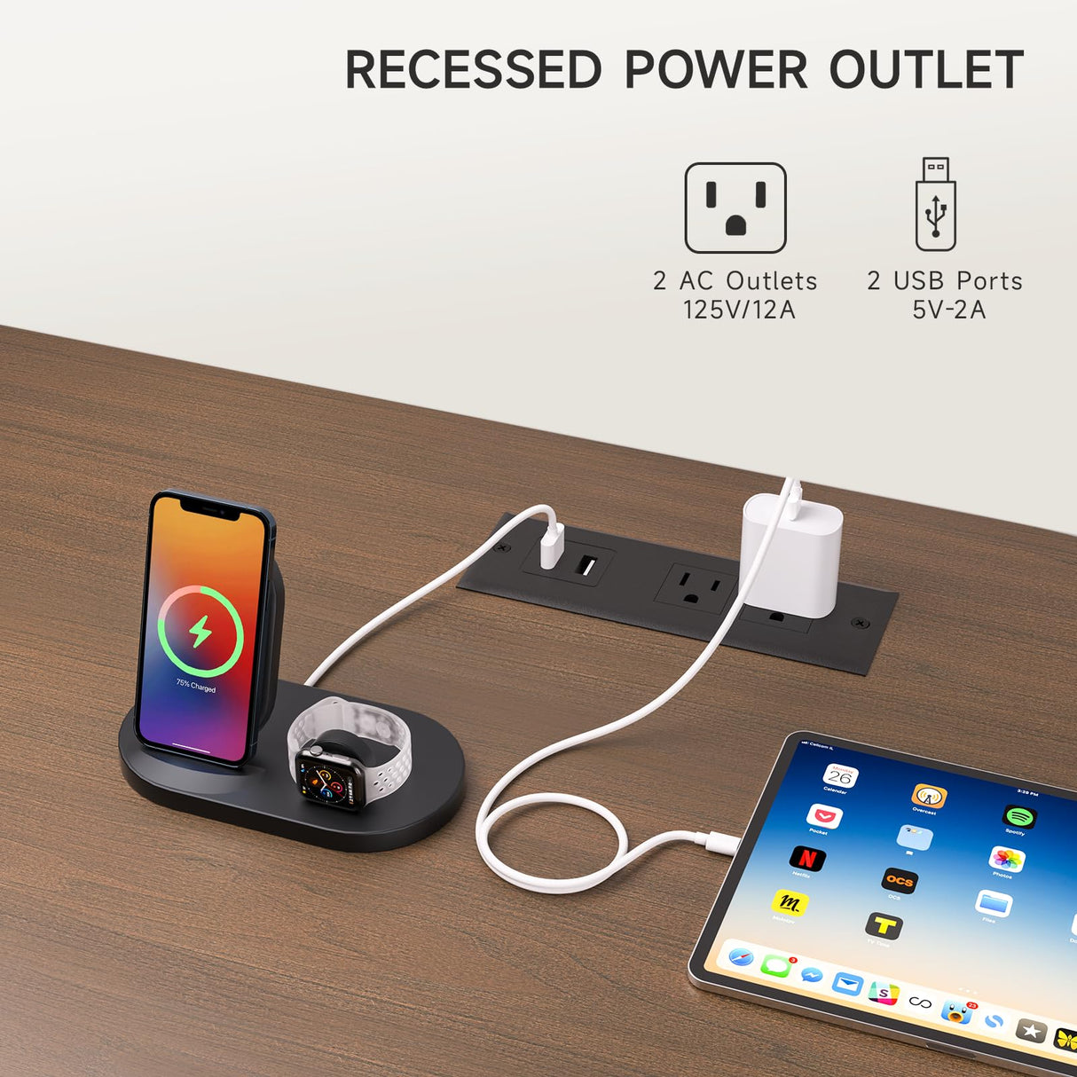 ONBRILL 55" TV Stand with Power Outlet for TVs up to 60 Inch, Entertainment Center with Storage and Adjustable Shelves, Modern Media Console with Sliding Doors for Living Room, Walnut ONBRILL