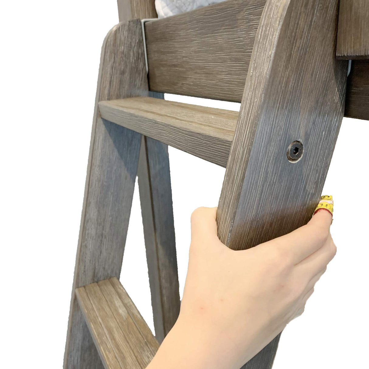 Max & Lily L Shape Twin over Full Bunk Bed with Bookcase, Clay Max & Lily