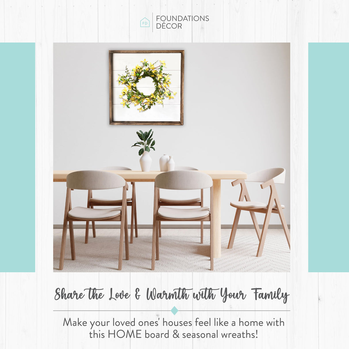 Small Wreath - Rustic Farmhouse Living Room Decor with Wreath Frame & Seasonal Wreaths - Stylish Home Wall Decor for Living Room, Entryway & Kitchen by Foundations Decor, Fall Foundations Decor