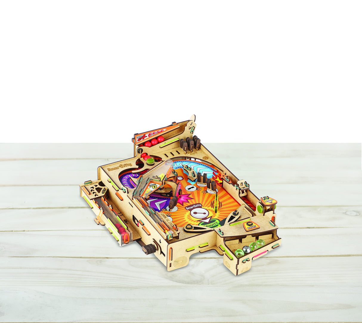 Smartivity Pinball Machine Wooden Model Engineering STEM Learning Toy for Kids Ages 8 and Up Smartivity
