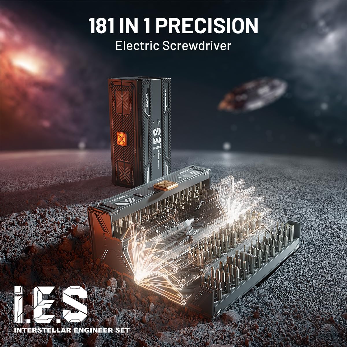 EZARC Electric Screwdriver Set, 181 in 1 Cordless Screwdriver, 3 Torque Settings with 160 Magnetic Precision Bits, Power Screwdriver Repair Tool Kit for Phone Laptop Camera Watch Computer EZARC