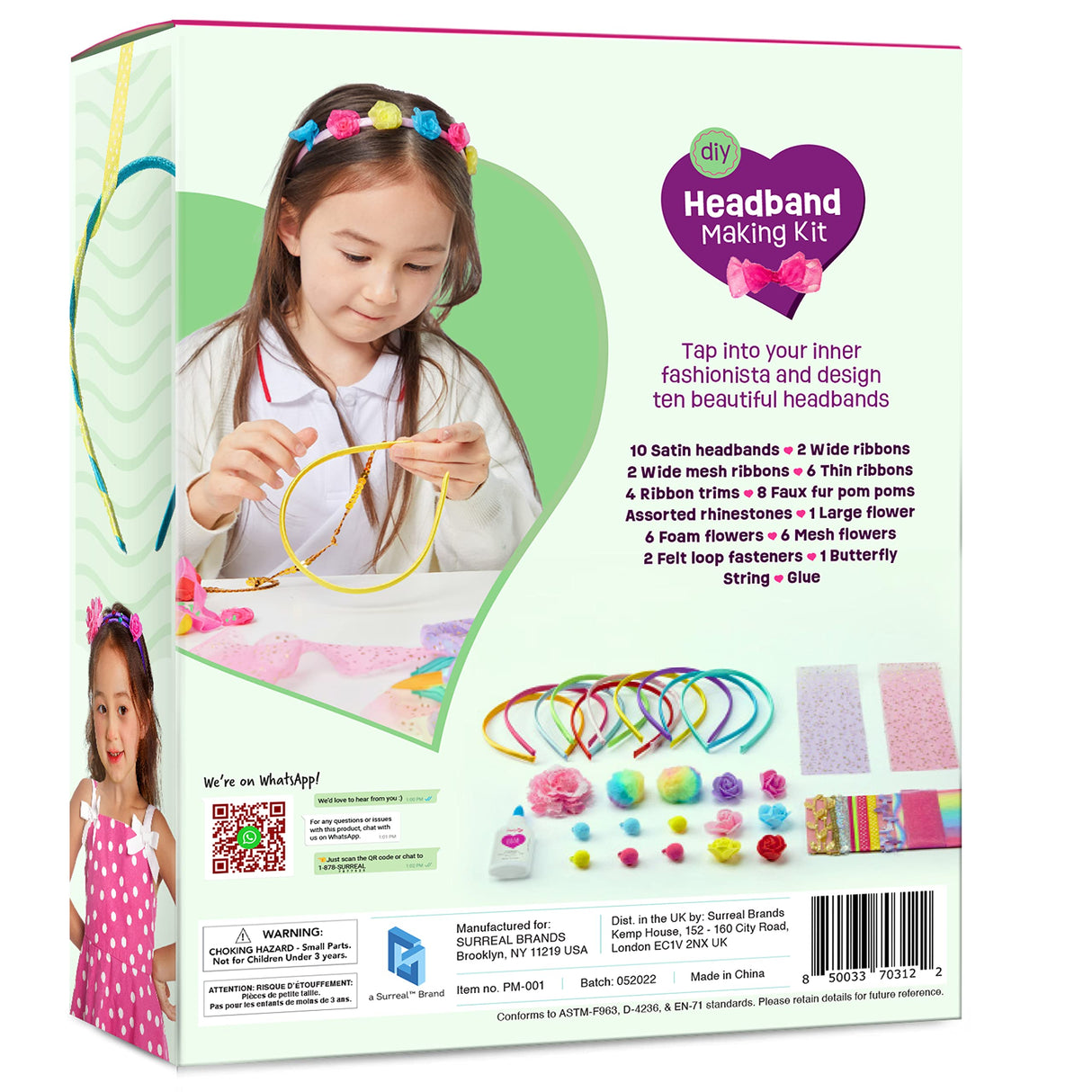 Headband Making Kit for Girls - Make Your Own Fashion Headbands for Kids - DIY Hair Accessories Set - Arts & Crafts Easter Gift for Ages 5-12 Year Old Girl - Little Children's Art & Craft Gifts Pretty Me